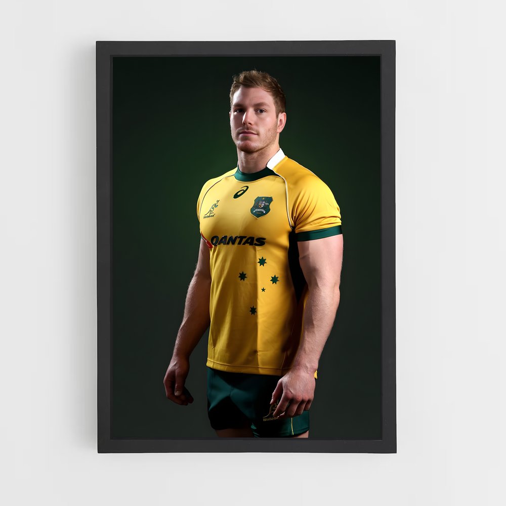 Poster Le Champion en Jaune – affiche Rugby (vue 2)